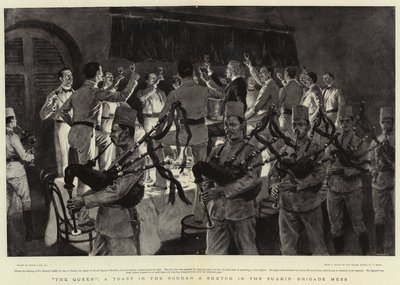 女王，Soudan的吐司在Suakin Brigade Mess的素描 作者 弗兰克·达德